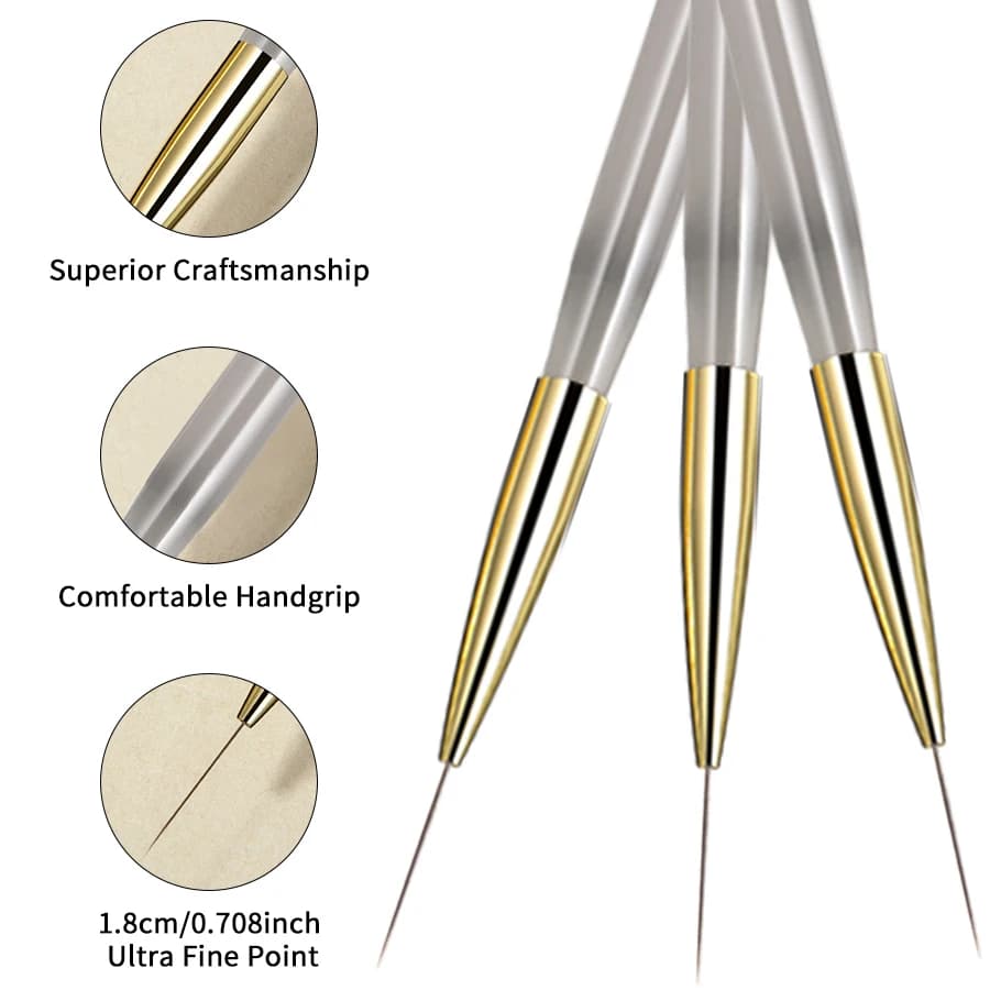 RSNACanon-Pinceaux à Ongles pour Nail Art, Stylo de Peinture à Rayures Françaises, Long Dessin Mince