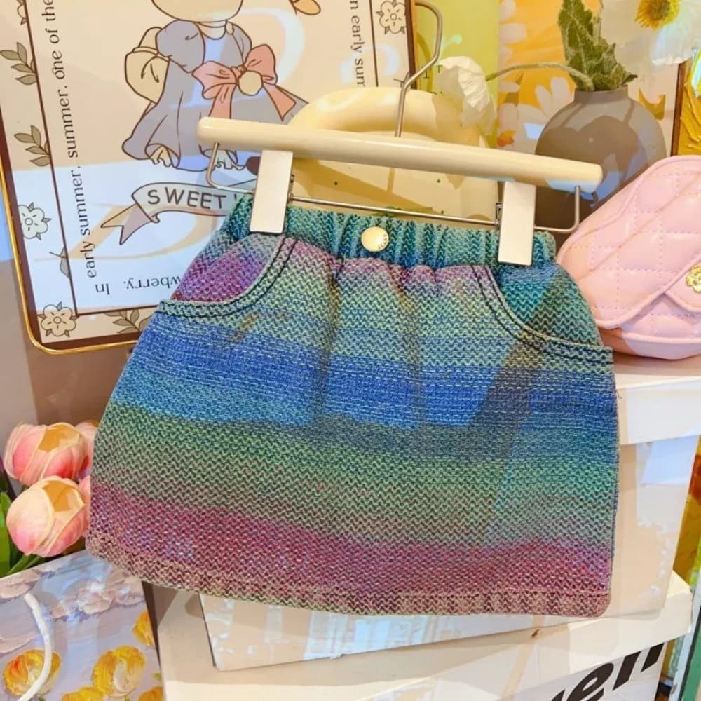 Ensemble deux pièces pour fille, couleur dégradée, avec revers, sans manches, décoration tournesol 3