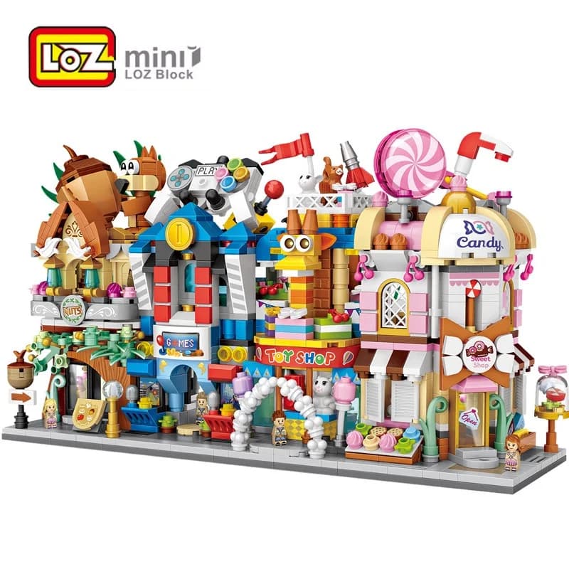 LOZ blocs mignon Mini magasin de rue enfants jouets éducatifs petite boutique Brinquedos modèle briq