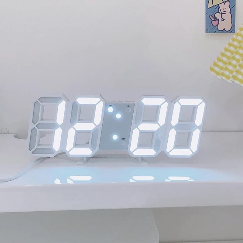 Horloge murale numérique 3D LED, mode Shoous, multifonctionnelle, créative, prise USB, électronique,