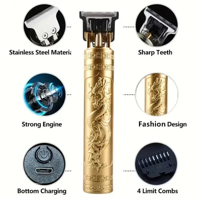 Tondeuse à cheveux USB vintage T9, tondeuse professionnelle, machine de coupe de cheveux sans fil, r
