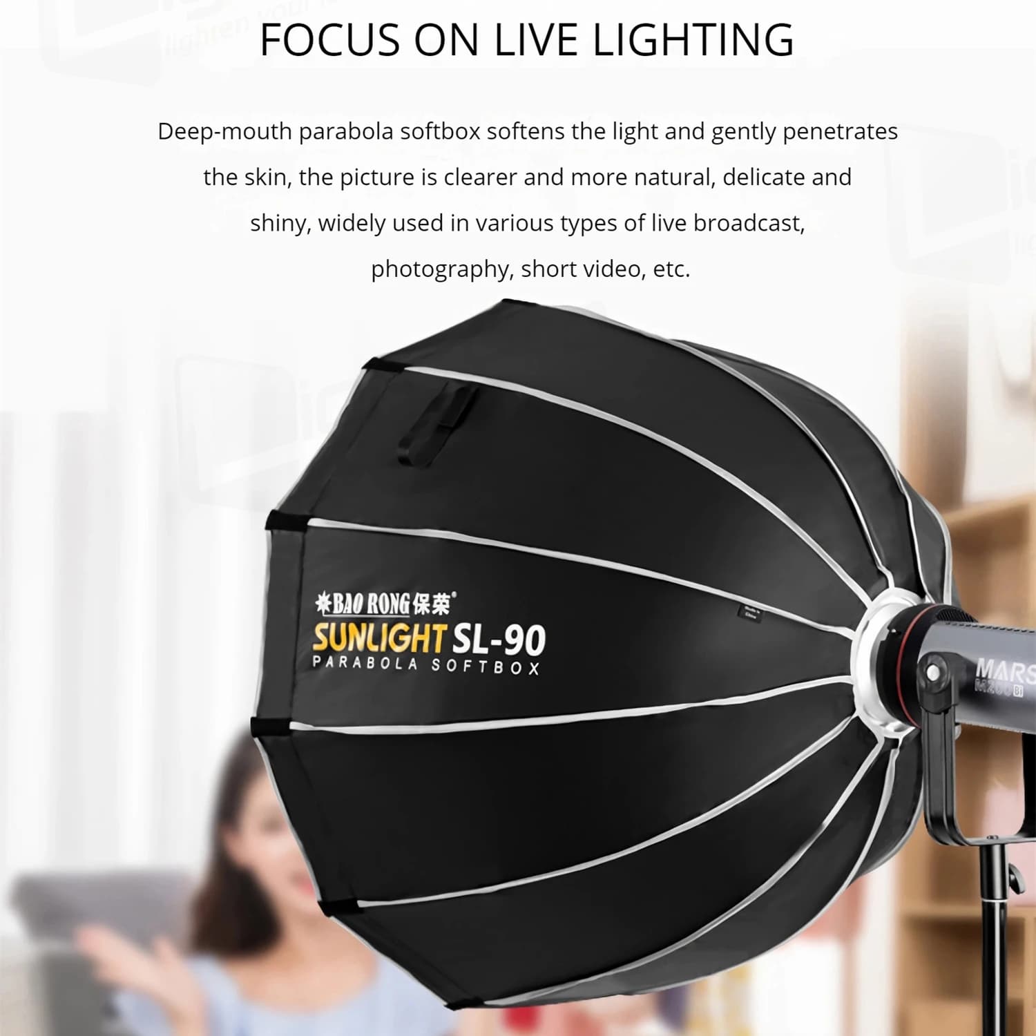 Boîte à lumière Parabola pliable de 60cm, boîte d'éclairage rabattable à 12 côtés, support Bowens, I