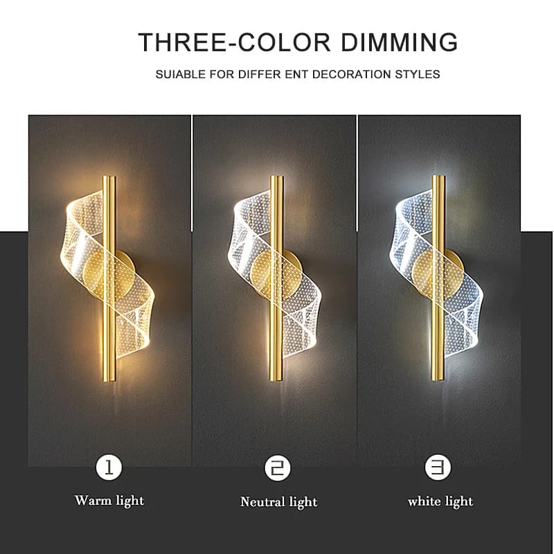 Applique murale LED au design nordique moderne, luminaire décoratif d'intérieur, idéal pour une cham