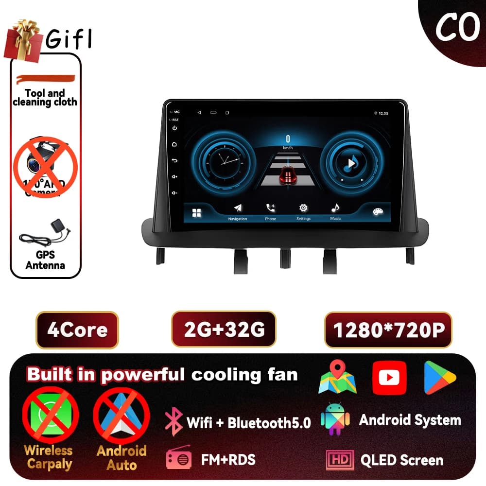 Android 16 pour Renault Megane 3 Fluence Samsung SM3 2008 - 2014 Autoradio Lecteur Multimédia Sans F