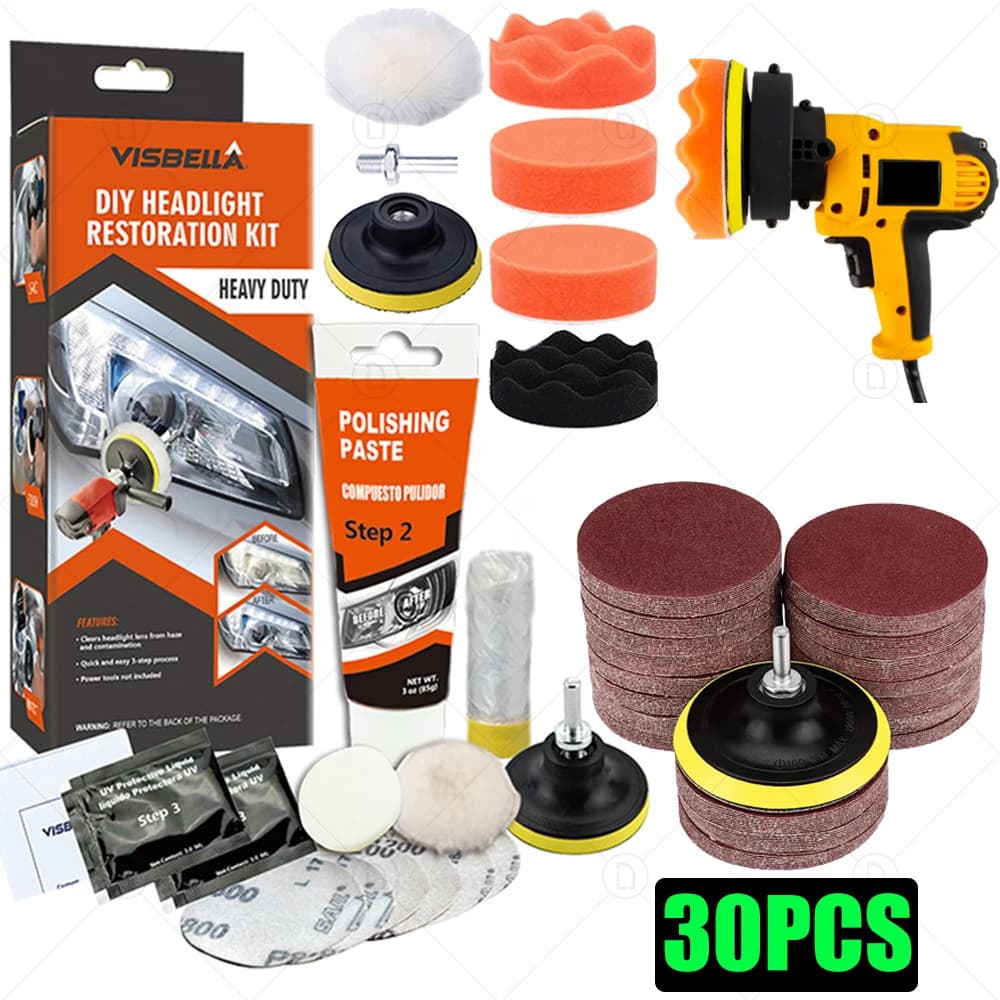 Kit de restauration de phares de voiture, polisseuse de phares de voiture, restaurateur de polissage