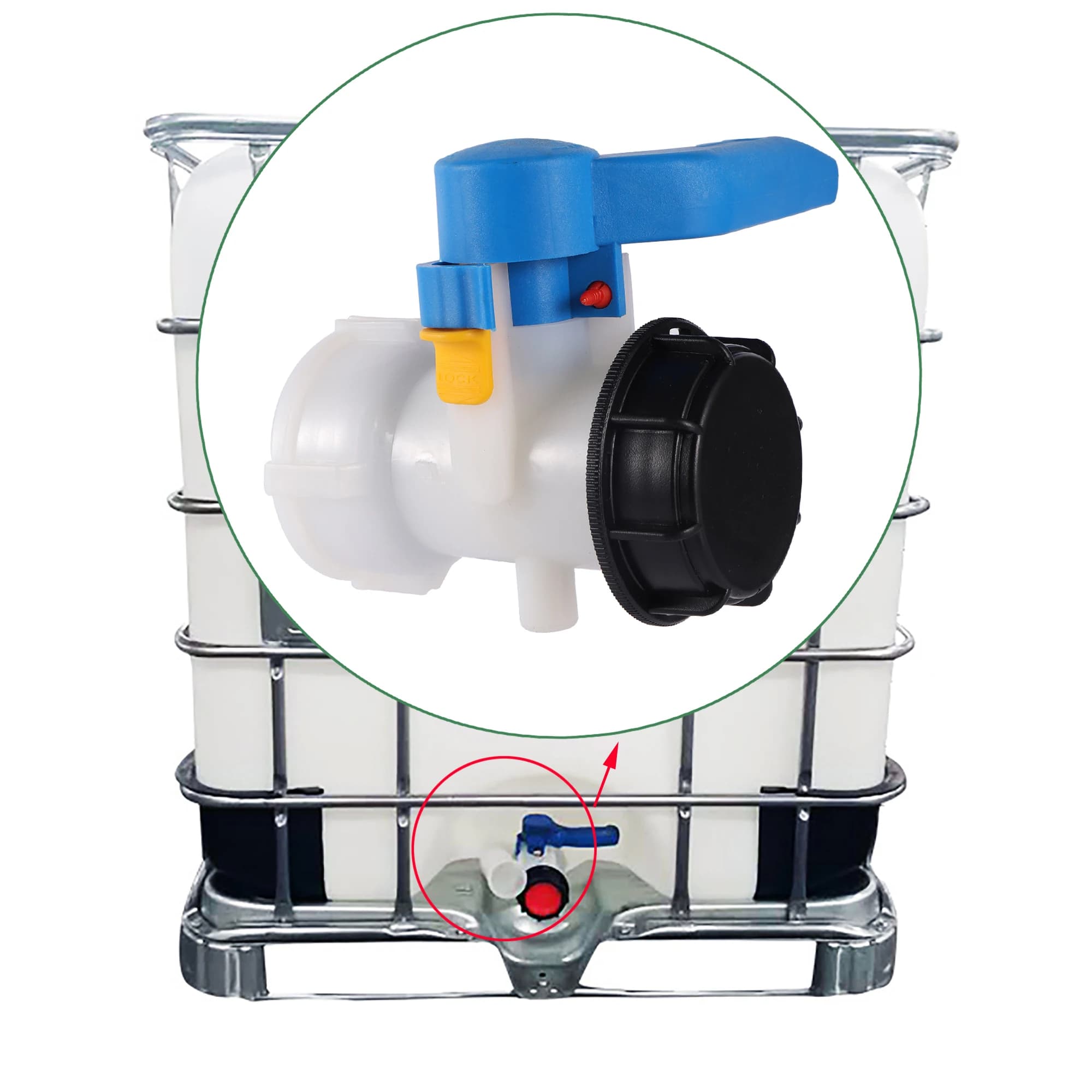 Vanne papillon sanitaire en plastique, précieux IBC Chr40/50/80 Vanne à bille 1000L Jardin Agricultu