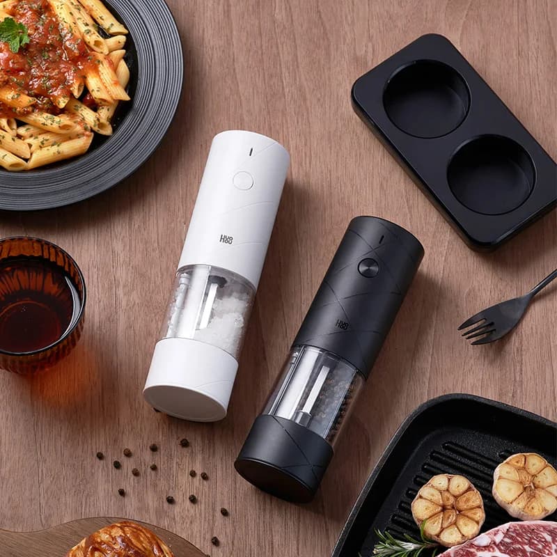 Huohou – broyeur électrique au poivre, assaisonnements, épices, moulin à grains, salière, lumière LE