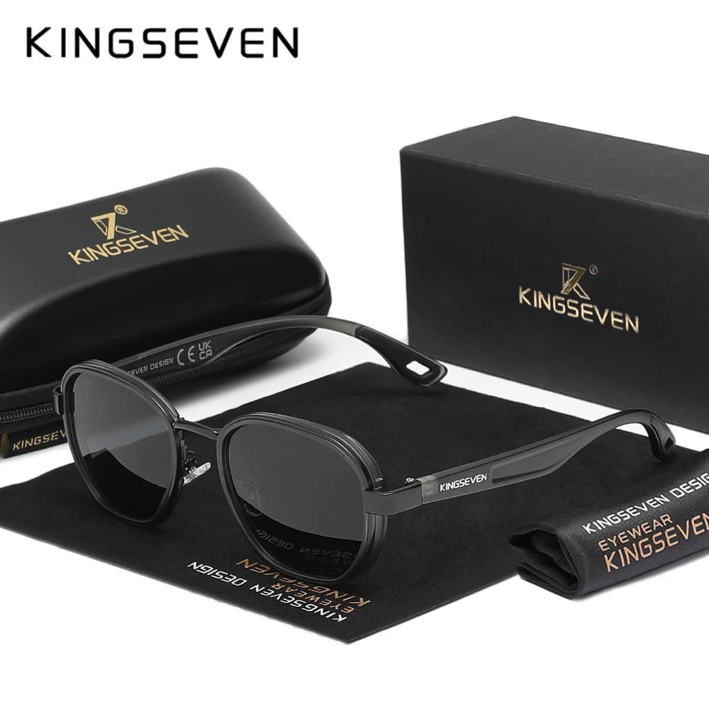 KINGSEVEN – lunettes de soleil à monture ronde, de luxe, Style Punk rétro, pour hommes et femmes, po