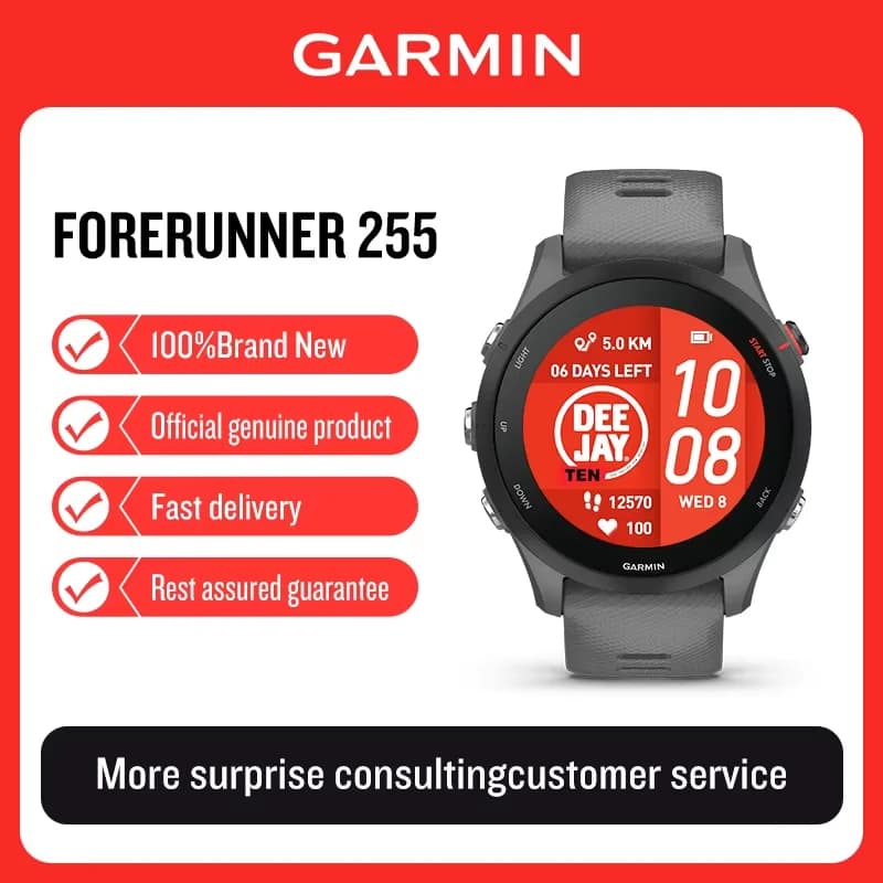 Garmin Forerunner 255 montre intelligente professionnelle pour course à pied, équitation, natation, 