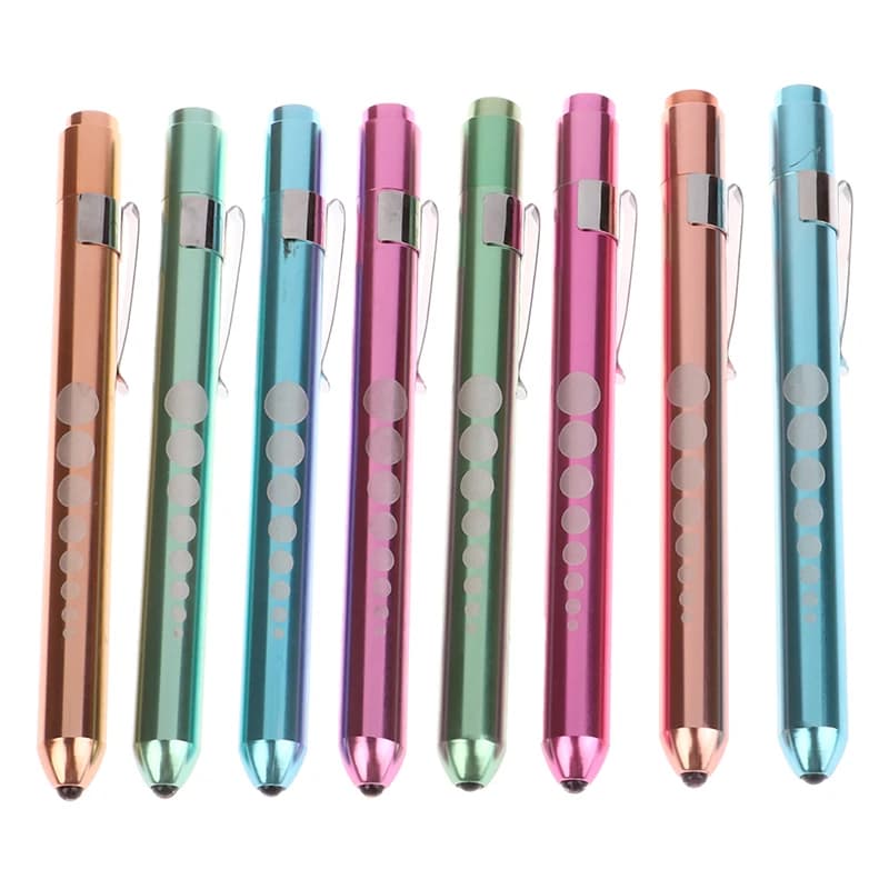 Lampe de poche LED réutilisable avec jauge de pupille, stylo à pince de poche, lampe torche médicale