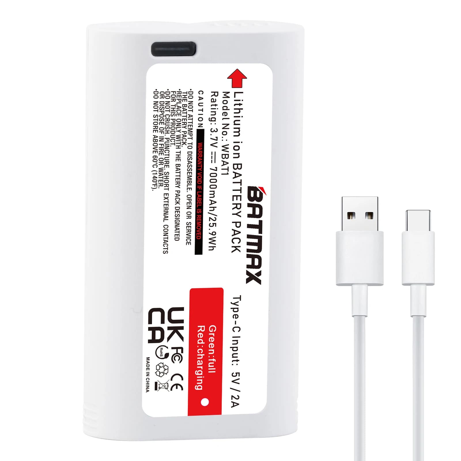 Batterie de chargement Batmax USB-C pour caméra Cam Pro et Duo Cam Doorbell WYZE Cam Pro