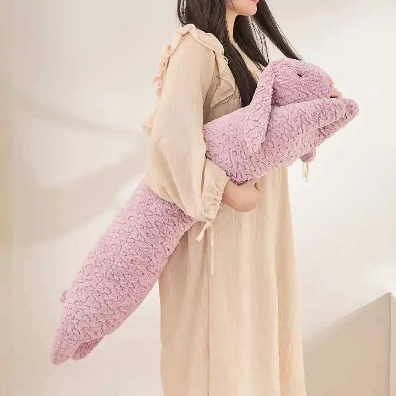 Long lapin en peluche, grand ours mignon, lapin en peluche, coussin de couchage décoratif, coussin d