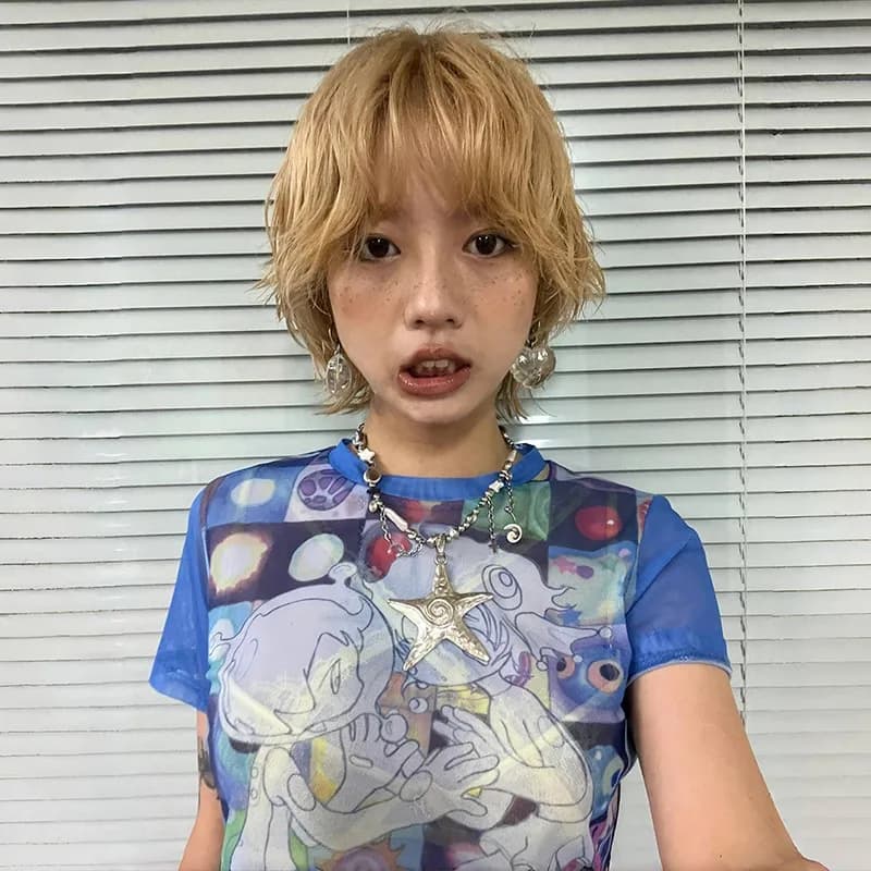 Karrram japonais Y2k Anime imprimé T-shirt 2000s Harajuku manches courtes haut en maille Vintage est
