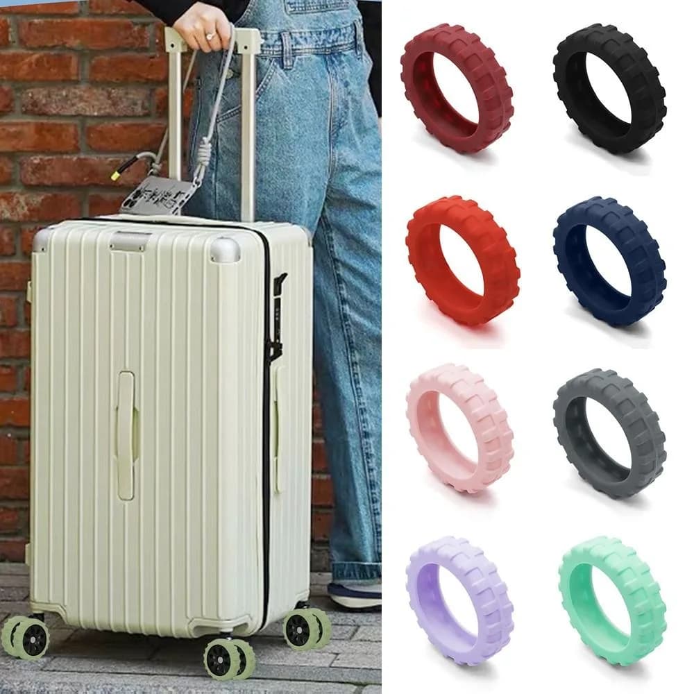 Roulettes de bagages de voyage en Silicone, 8 pièces/ensemble, chaussures, pièces de valise, axes av