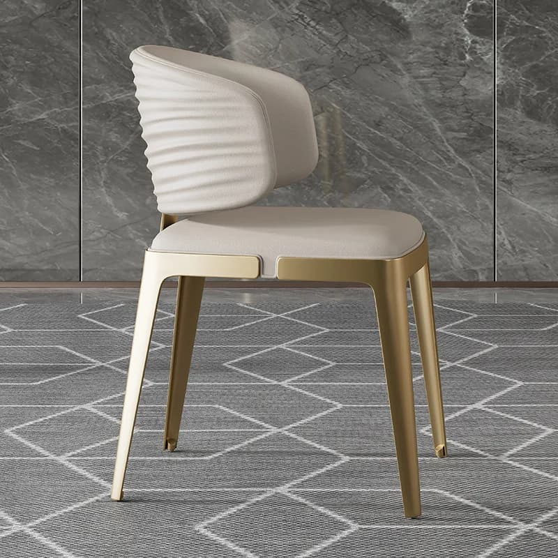 Chaise de salle à manger de luxe légère italienne, simple et moderne, en acier inoxydable, pour la m