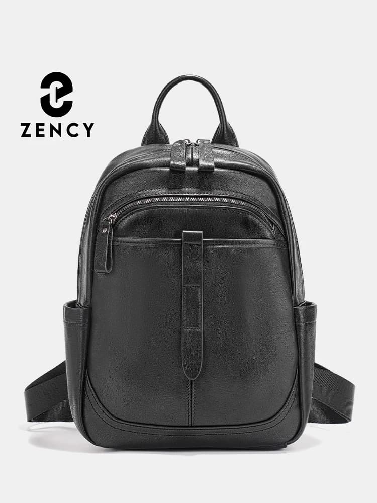 Zency – sac à dos en cuir véritable 100% pour femmes, grande capacité, pour les déplacements, les vo