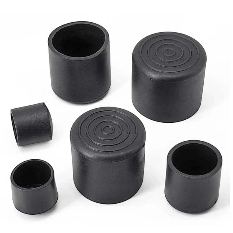    Capuchons de protection antidérapants noirs ronds en PVC souple pour pieds de table et de chaise