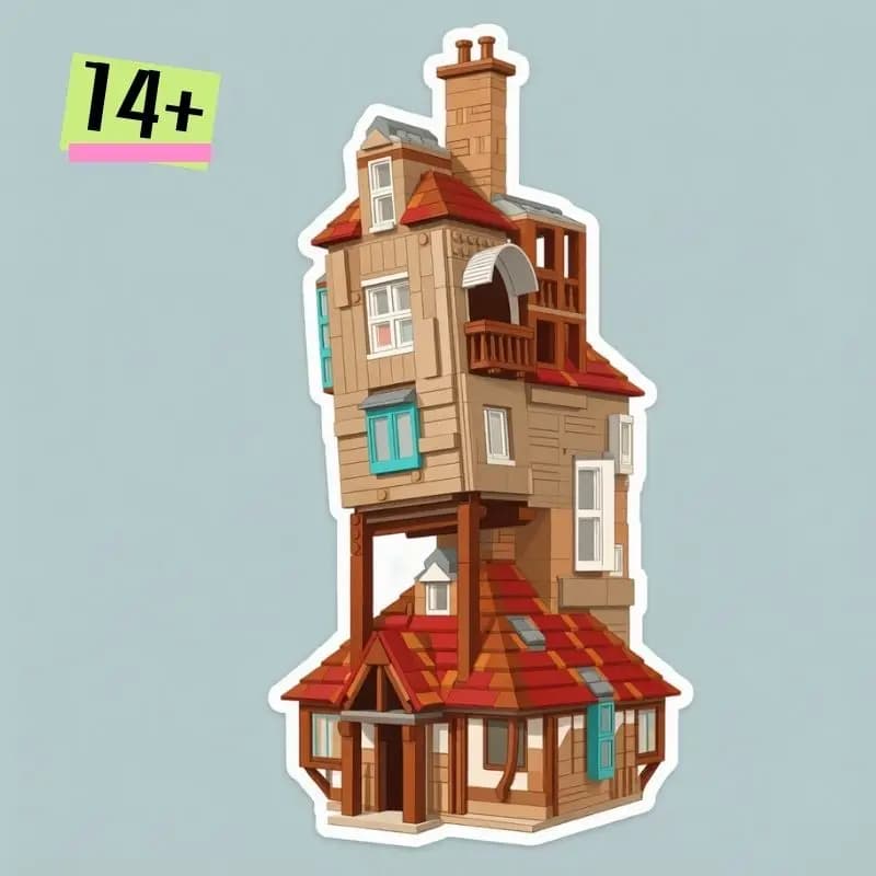 Grand modèle de maison de campagne à construire avec détails intérieurs, édition collection The Burr