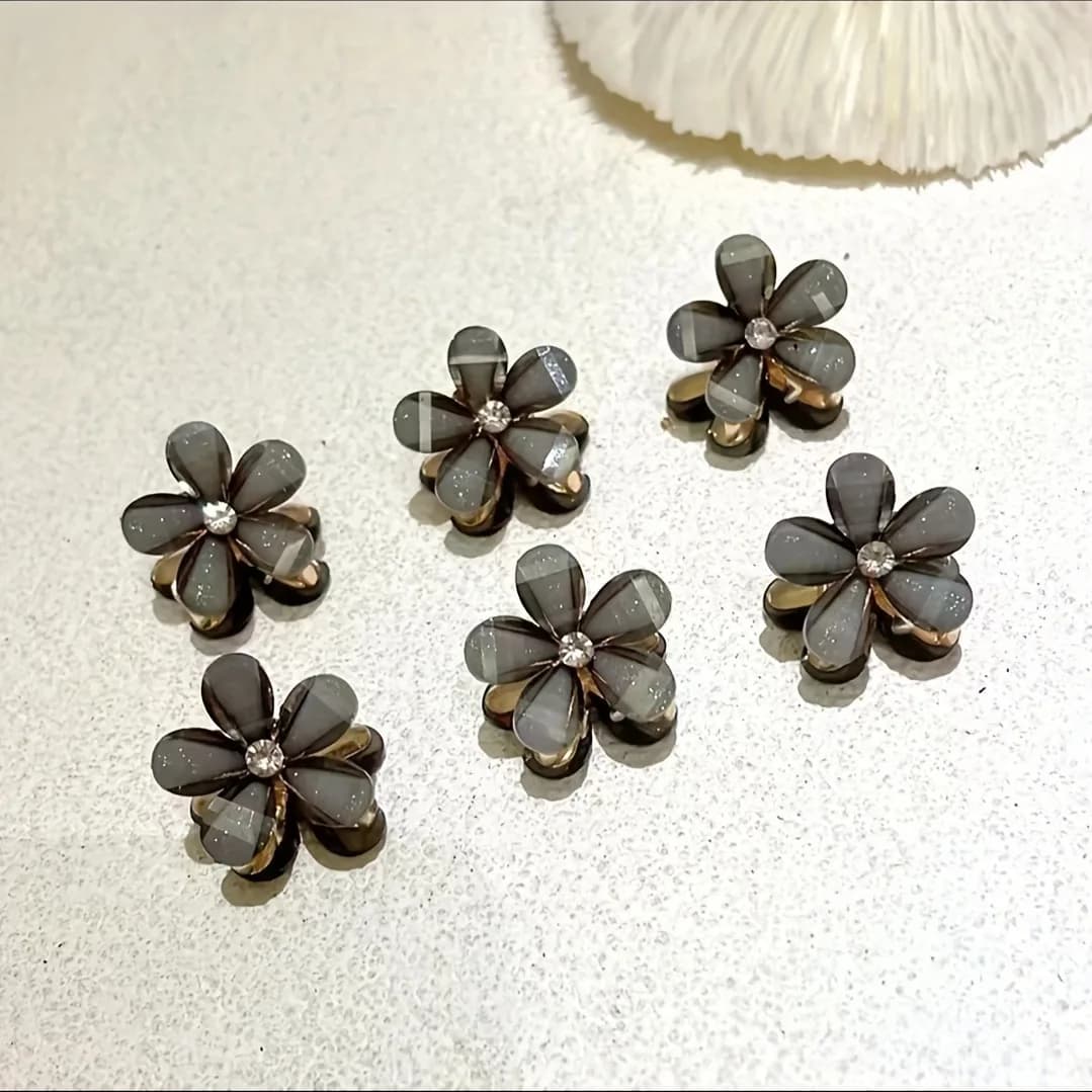 Pinces à cheveux en forme de fleur pour enfants, barrettes décoratives en fausse perle, accessoires 