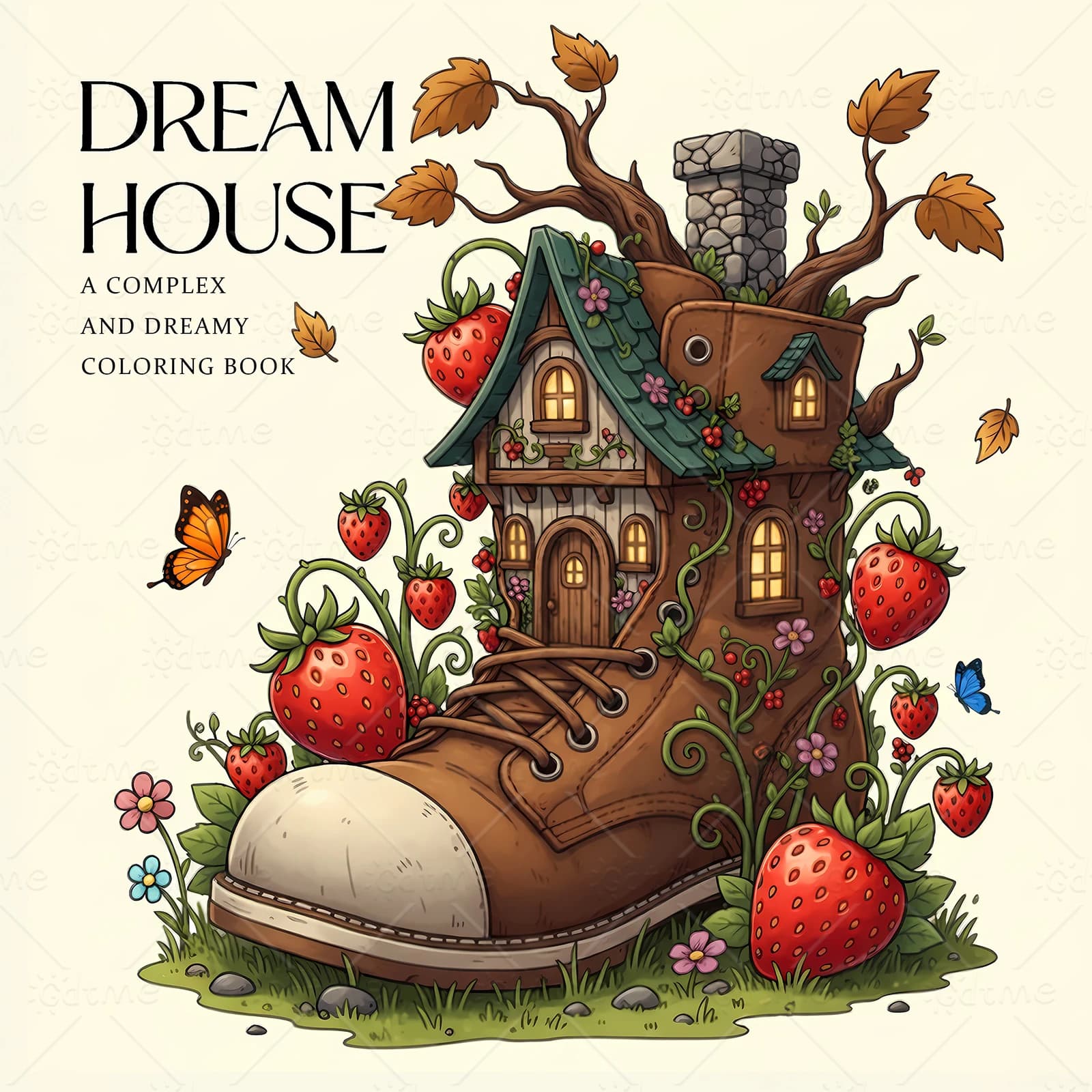 DREAM HOUSE Livre de coloriage pour adultes aux motifs audacieux et faciles, livre de dessin mignon,