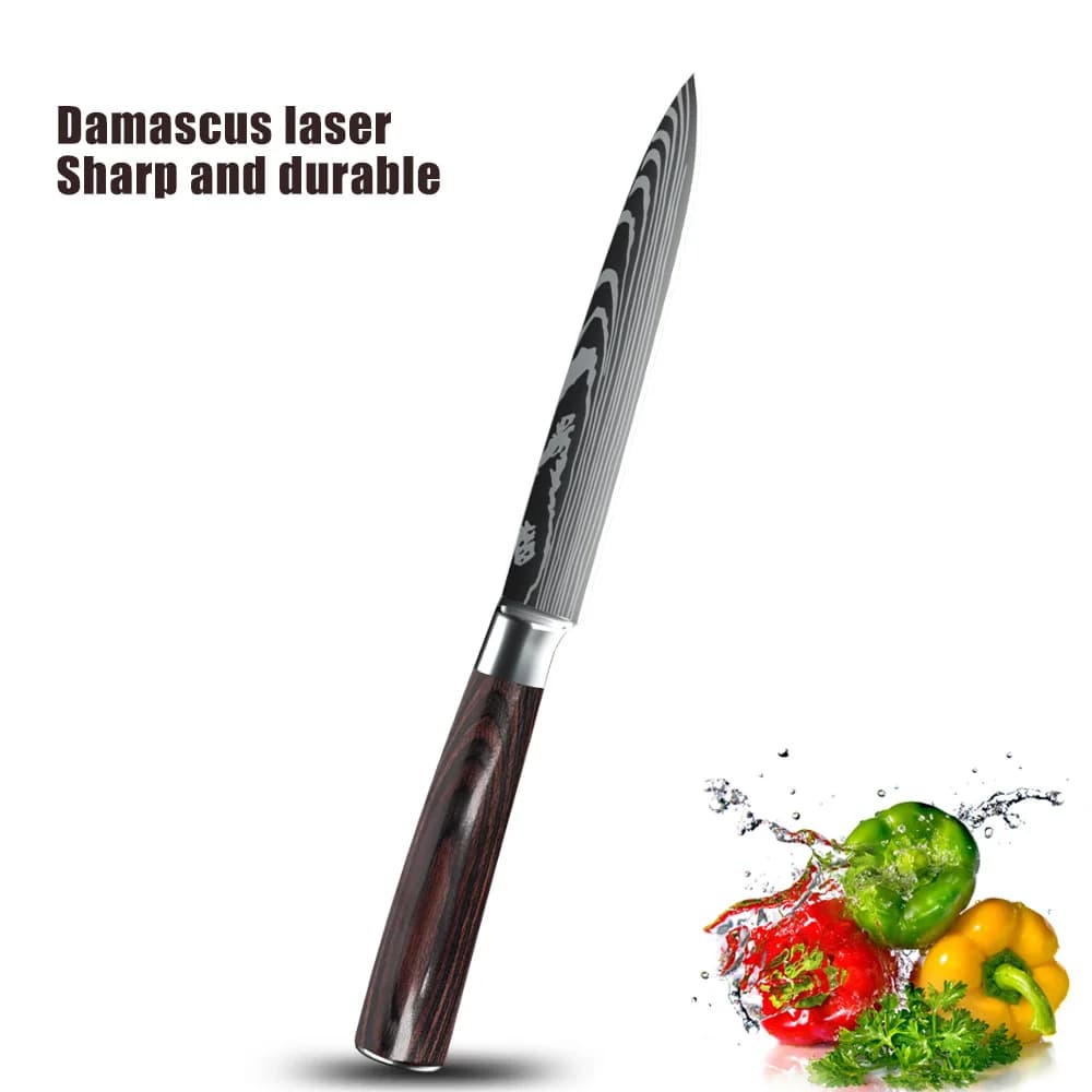 MDHAND 6 Styles couteaux de Chef de cuisine en acier inoxydable à haute teneur en carbone couteau à 