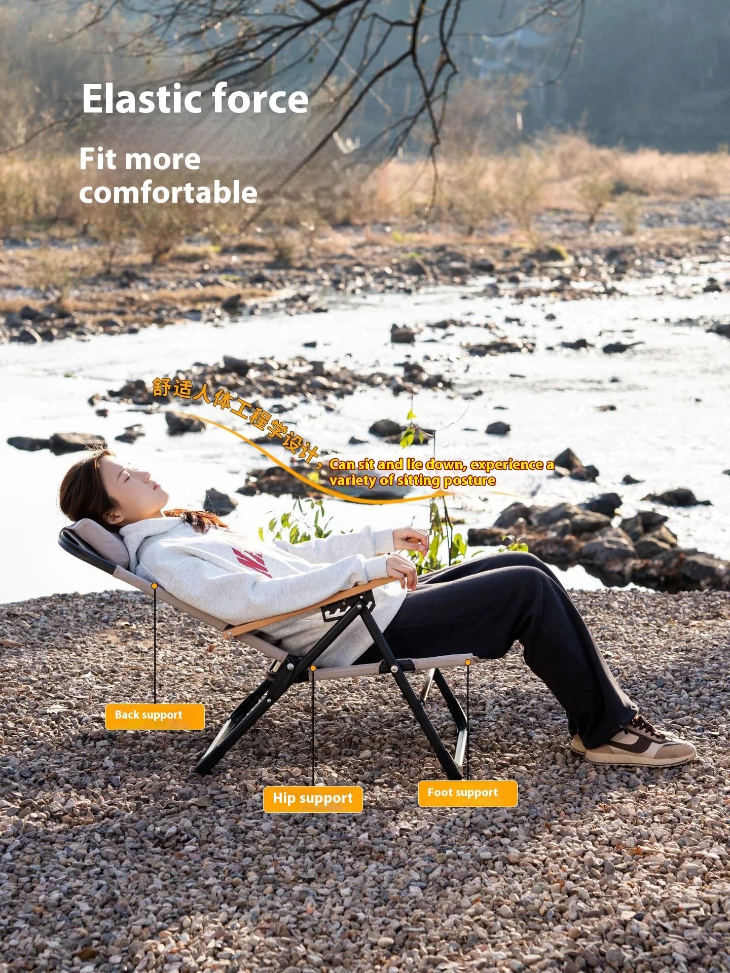 Chaise pliante d'extérieur, pique-nique, Camping, pêche, plage, tissu Oxford, support en acier au ca
