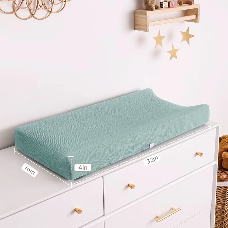 Housse de matelas à langer en mousseline pour bébé, 2 pièces, douce et respirante, en coton, pour Ta
