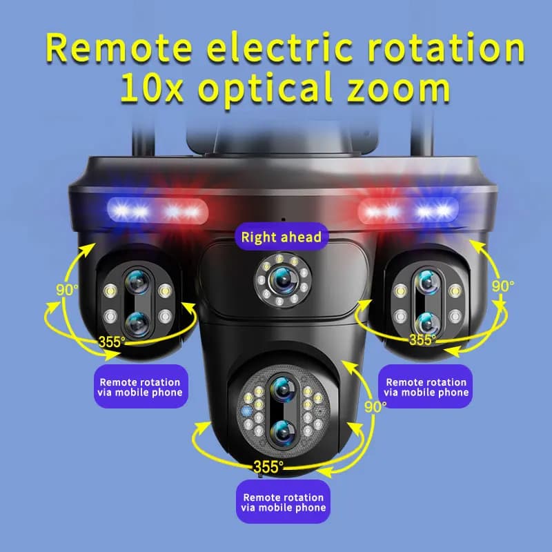Caméra de sécurité extérieure avec vision nocturne couleur, détection de mouvement sans fil et alarm