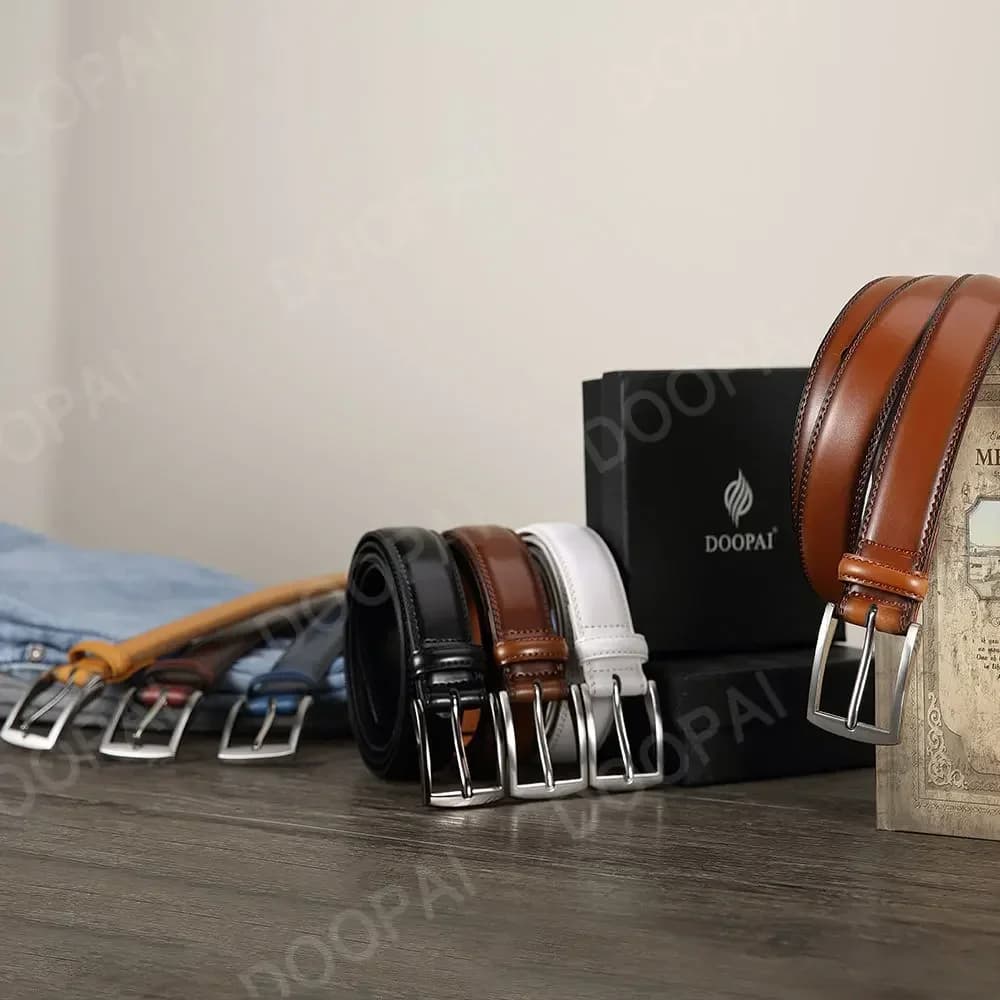 Ceintures en cuir véritable pour hommes, de haute qualité, LONG, grande boucle ardillon, boucle auto