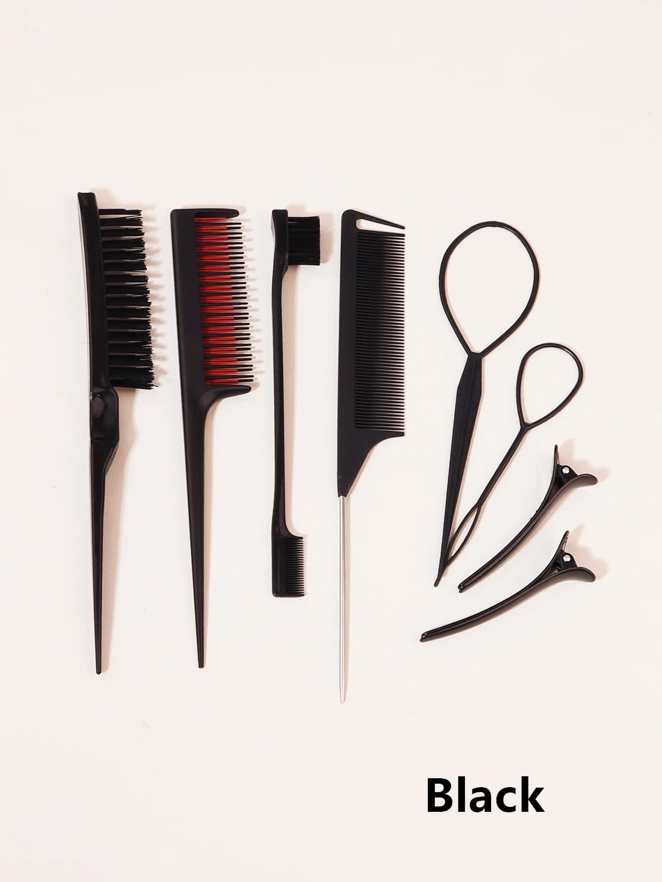 Ensemble de peignes de coiffure 8 pièces avec peigne à triple déchirure, peigne à queue de souris, b