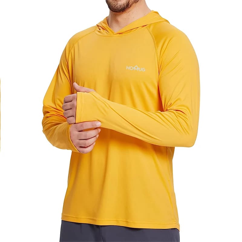 Sweat à capuche pour hommes Protection solaire UPF50 + T-Shirt à manches longues chemise de cyclisme