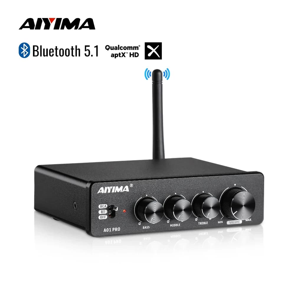 Amplificateur de puissance Bluetooth AIYIMA A01 PRO TPA3116D2, amplificateur audio HIFI 100W stéréo 