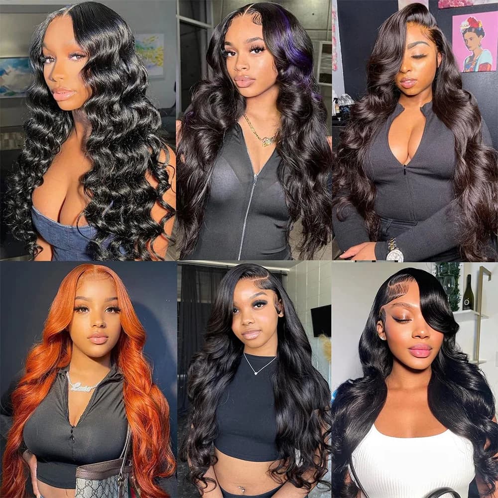 Perruques Lace Front Body Wave 13x6 en Cheveux Humains, Densité 200%, Pré-épilées, Pour Femmes Noire