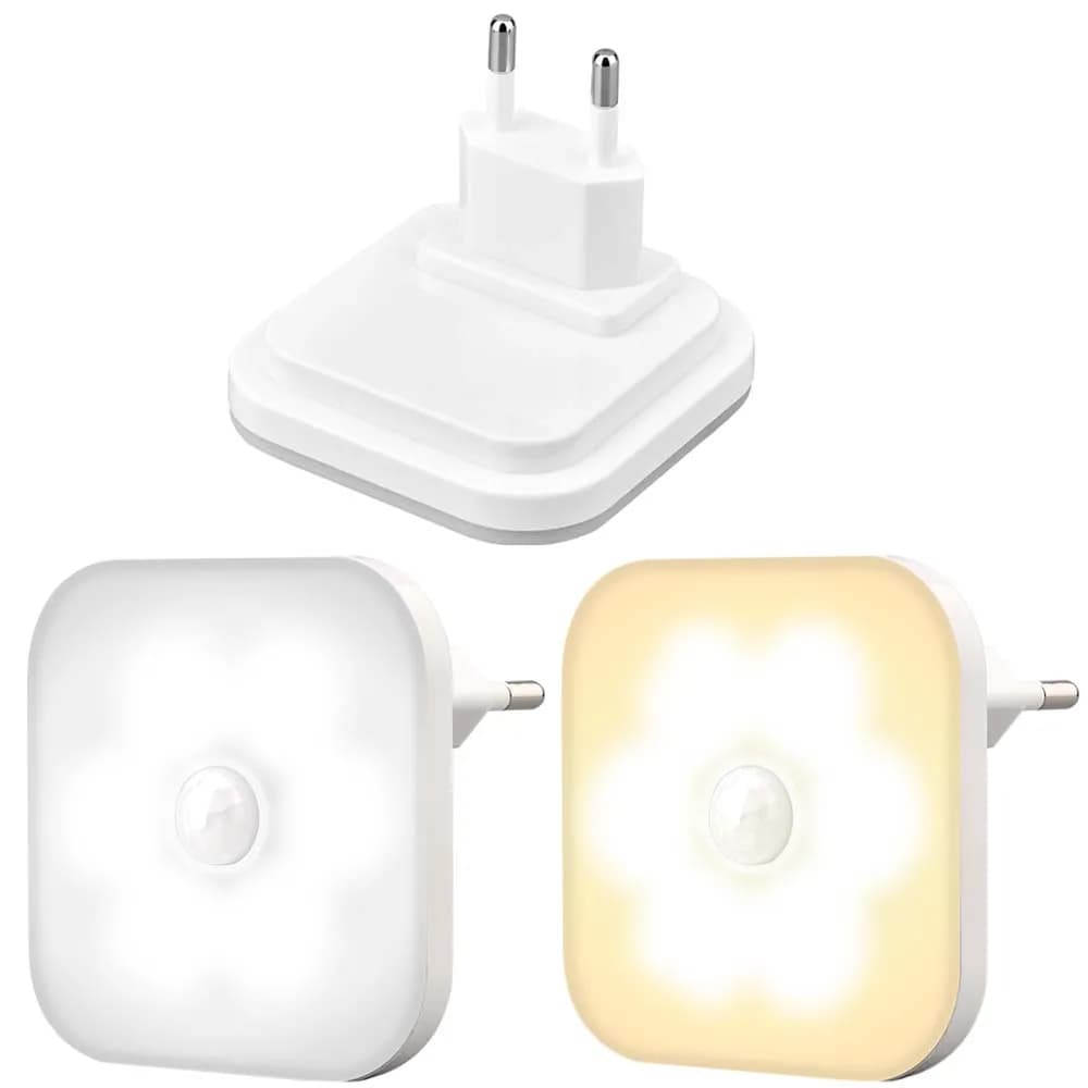 LED veilleuse US/EU Plug In capteur de mouvement intelligent lumière de nuit pour enfants lampe de n