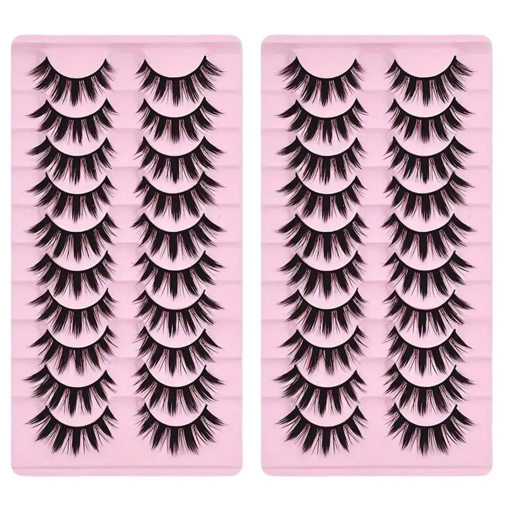 Outils de maquillage épais pour les yeux, 2 boîtes de 20 paires d'extensions de légumineuses et de p