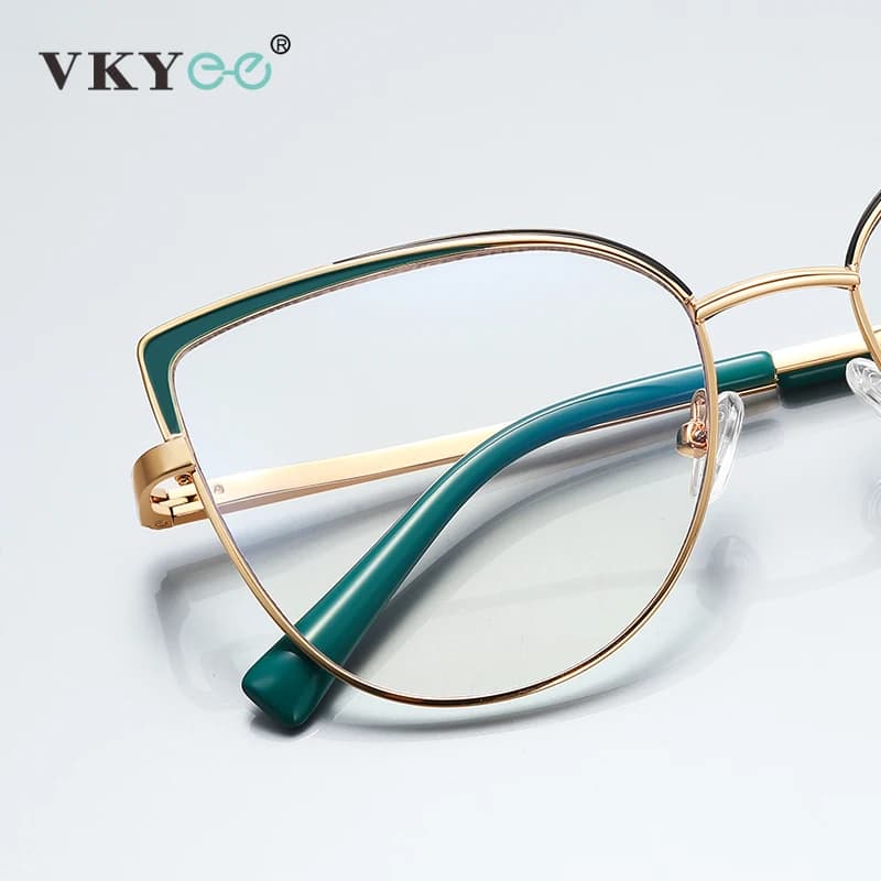 VICKY Vintage métal grand cadre Design classique lunettes pour femmes Anti-lumière bleue lunettes de