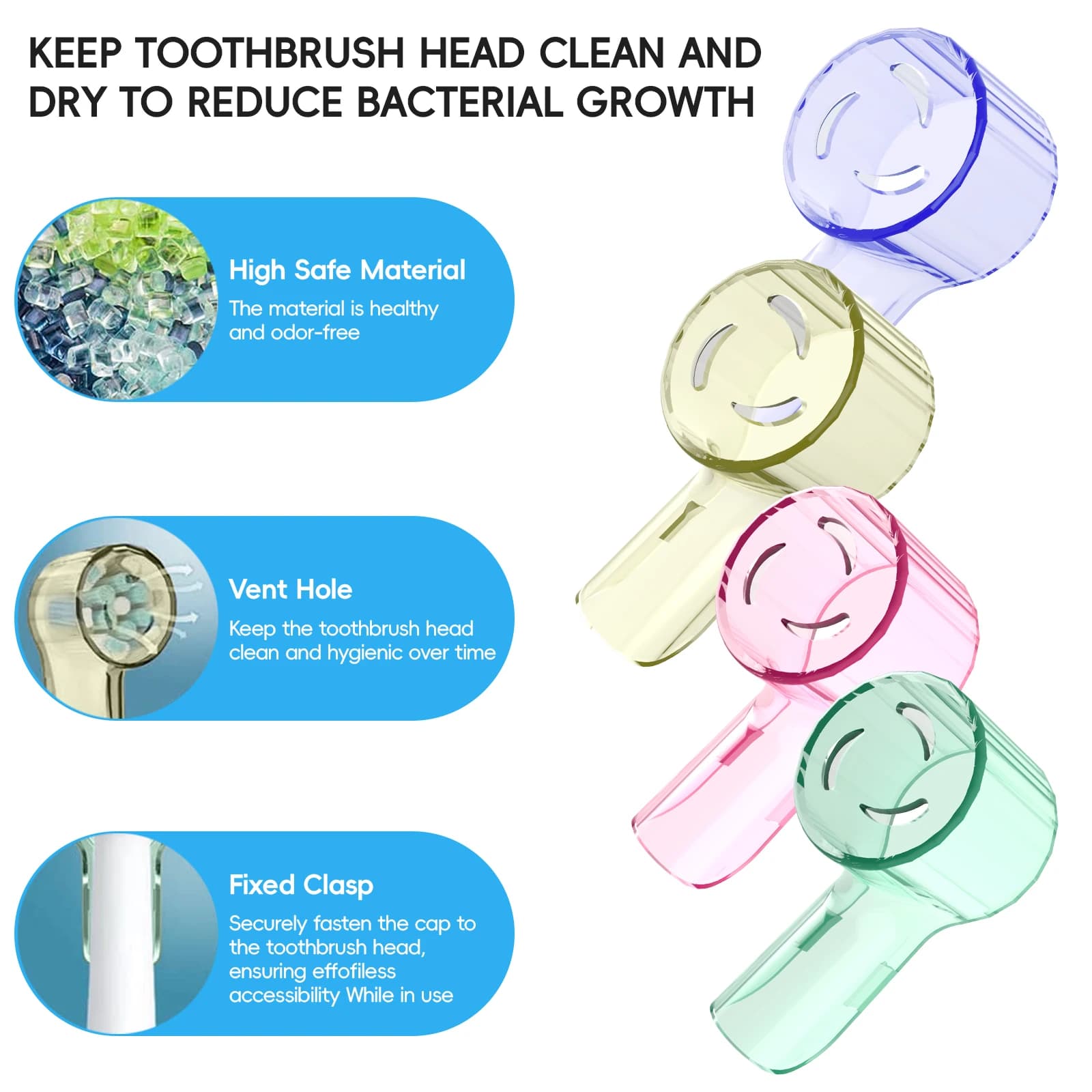Couvercles anti-poussière pour brosse à dents, compatibles avec les têtes de rechange Braun Oral B e