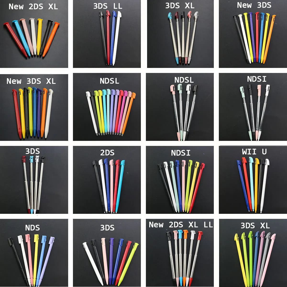Stylet rétractable en plastique et métal pour écran tactile, stylo pour 2DS, 3DS, New 2DS, LL, XL, N