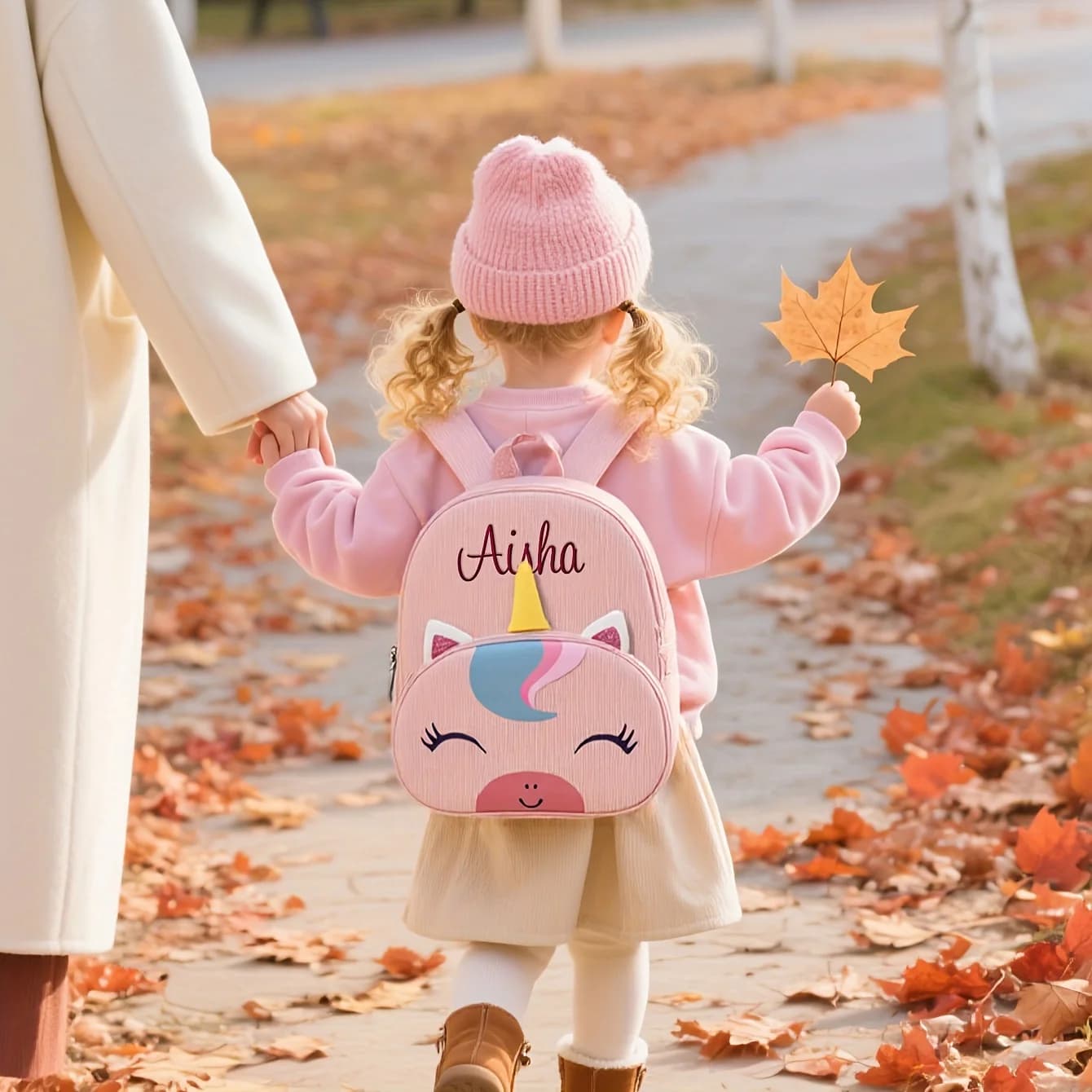 Sac à dos personnalisé licorne pour enfants |   Dessin animé mignon, brodé |   Cadeau d'hiver de Noë