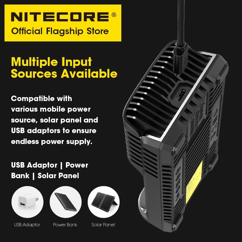 NITECORE UMS2 chargeur de batterie Intelligent USB-C à double emplacement prise de charge rapide QC 