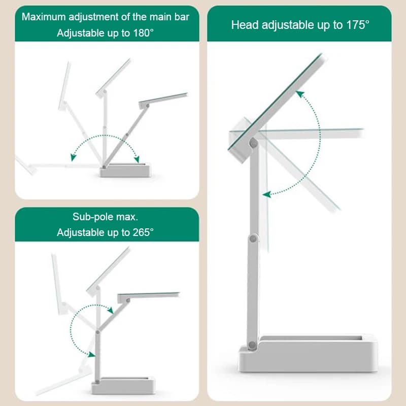 Lampe pliable Portable avec horloge Type de chargement USB lampe de bureau LED pliable économie d'én