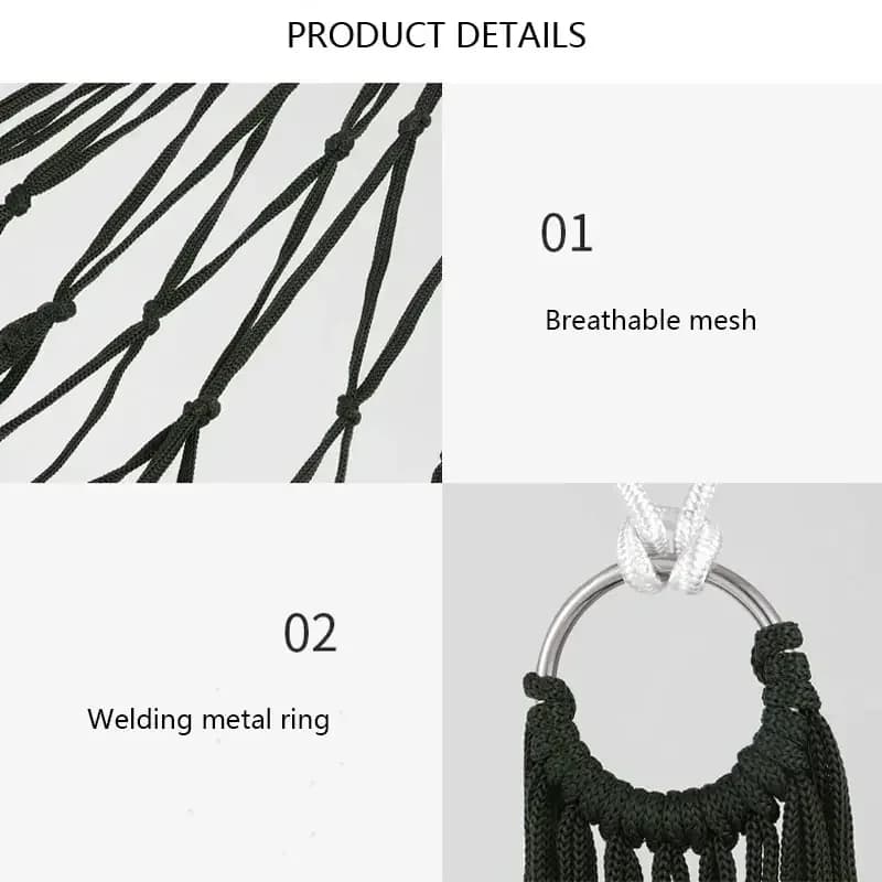 Hamac Portable en corde de Nylon épaisse pour jardin et extérieur, hamac en maille d'intérieur, chai