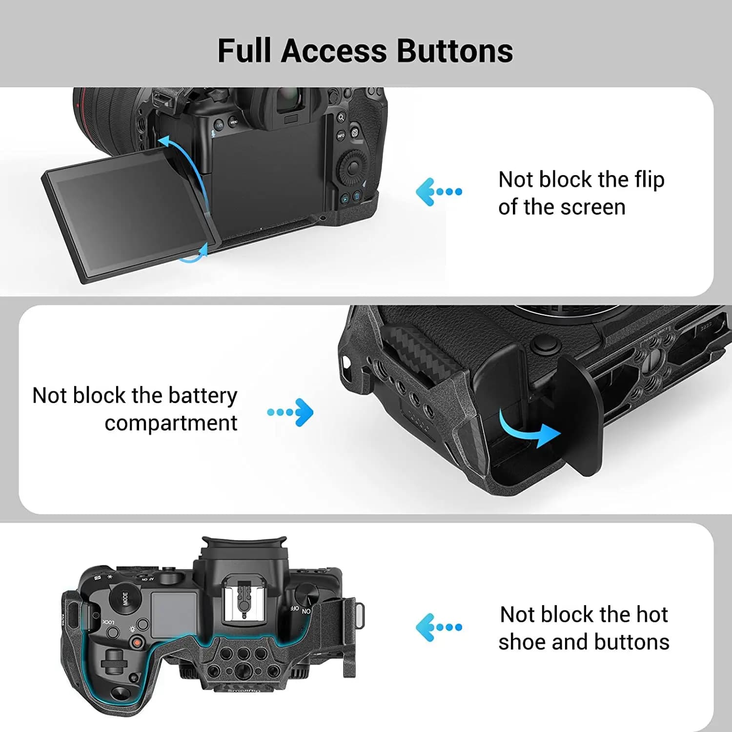 SmallRig – Cage de caméra sans miroir pour Canon EOS R5/EOS R5 C /EOS R6, en alliage d'aluminium, Ca