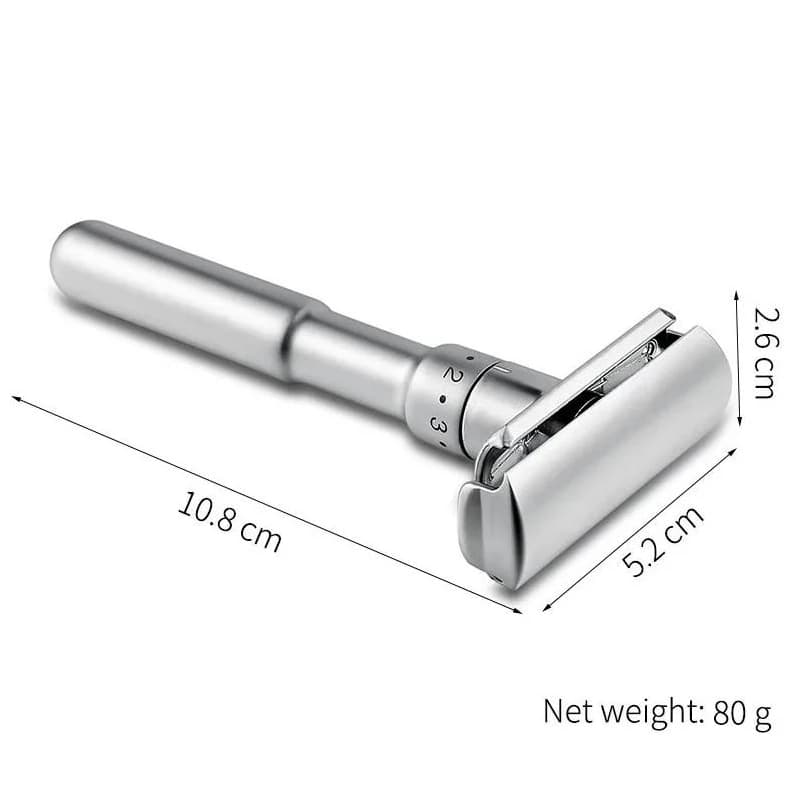 Mingshi rasoir de sécurité réglable Double bord classique hommes rasage doux à agressif 1-6 fichier 