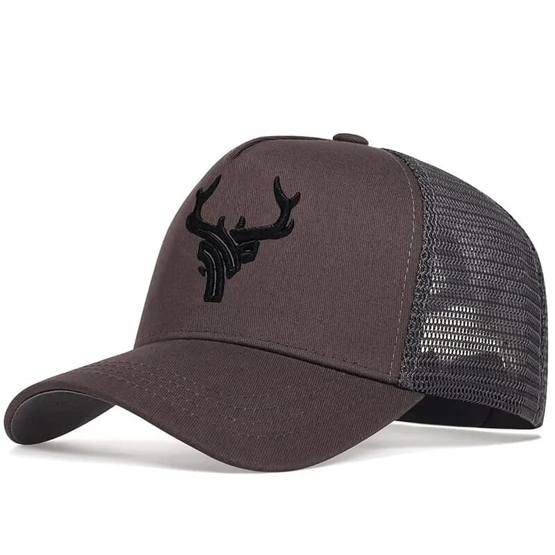 Casquettes unisexes en filet de baseball brodé bois d'animaux, chapeaux décontractés réglables, chap