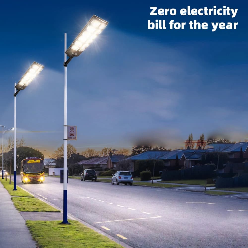 Lampe solaire à 504 LED avec détecteur de mouvement, 12000 lumens, étanche, luminaire d'extérieur, i