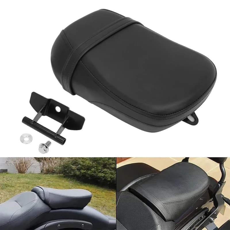 Coussin de siège de passager arrière de moto, noir, en cuir PU, accessoires de moteur pour Kawasaki 
