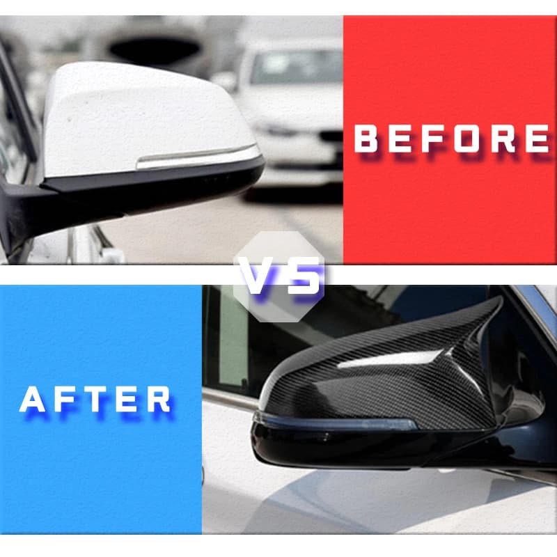 Couvercle de rétroviseur latéral de voiture noir, aspect Fiber de carbone, pour BMW série 5 6 7 F10 