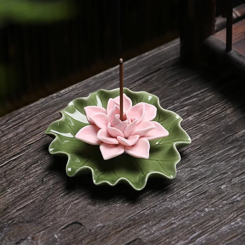 Plateau d'encens en céramique imitation fil floral fait à la main, diffuseur d'arôme, base typolePG,