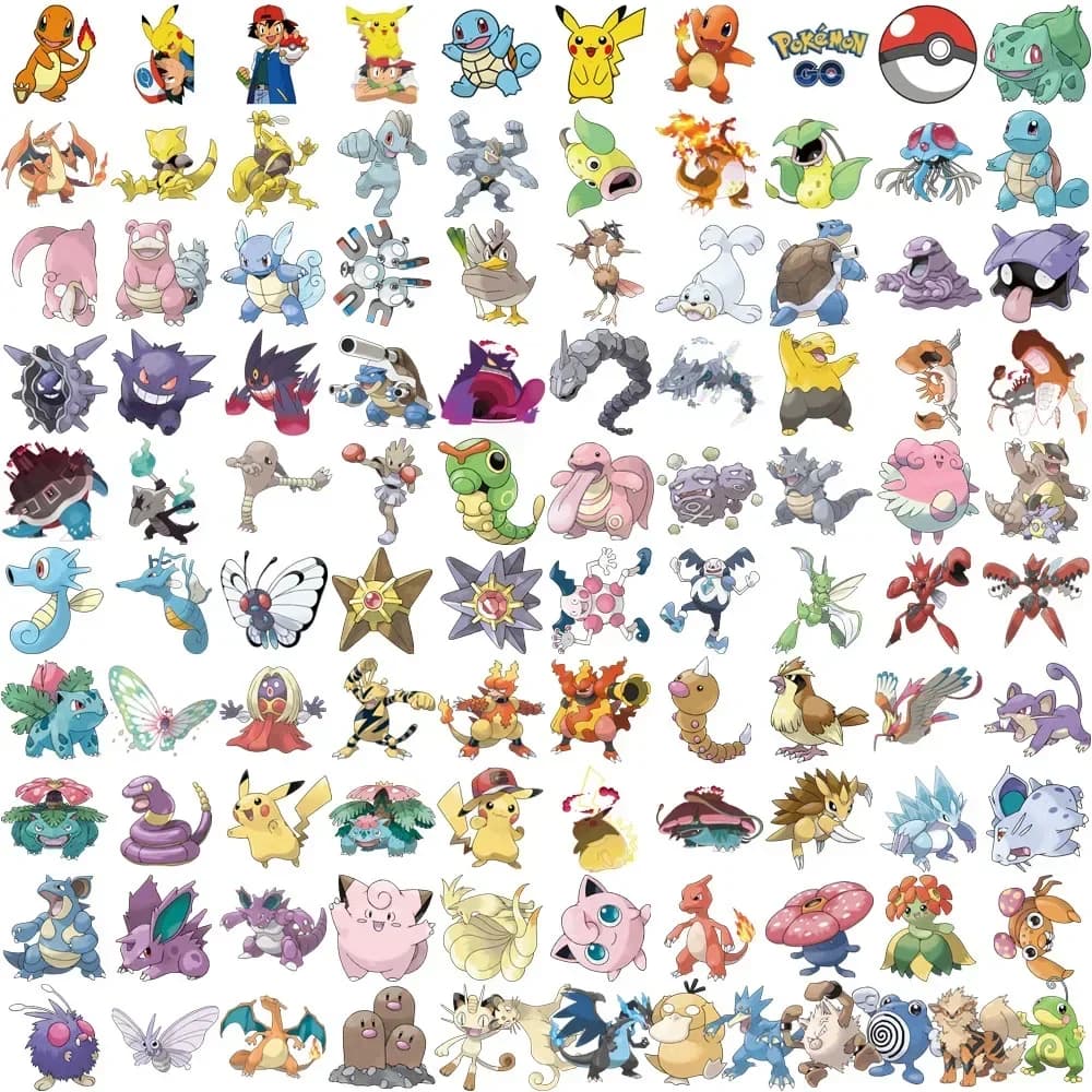 100/200 pièces mignon Pikachu Pokemon autocollants Kawaii ordinateur portable téléphone autocollants